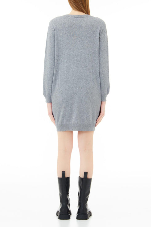 Liu Jo Abito midi Abito Donna con scritta Swarovski Grigio - Francavilla Moda